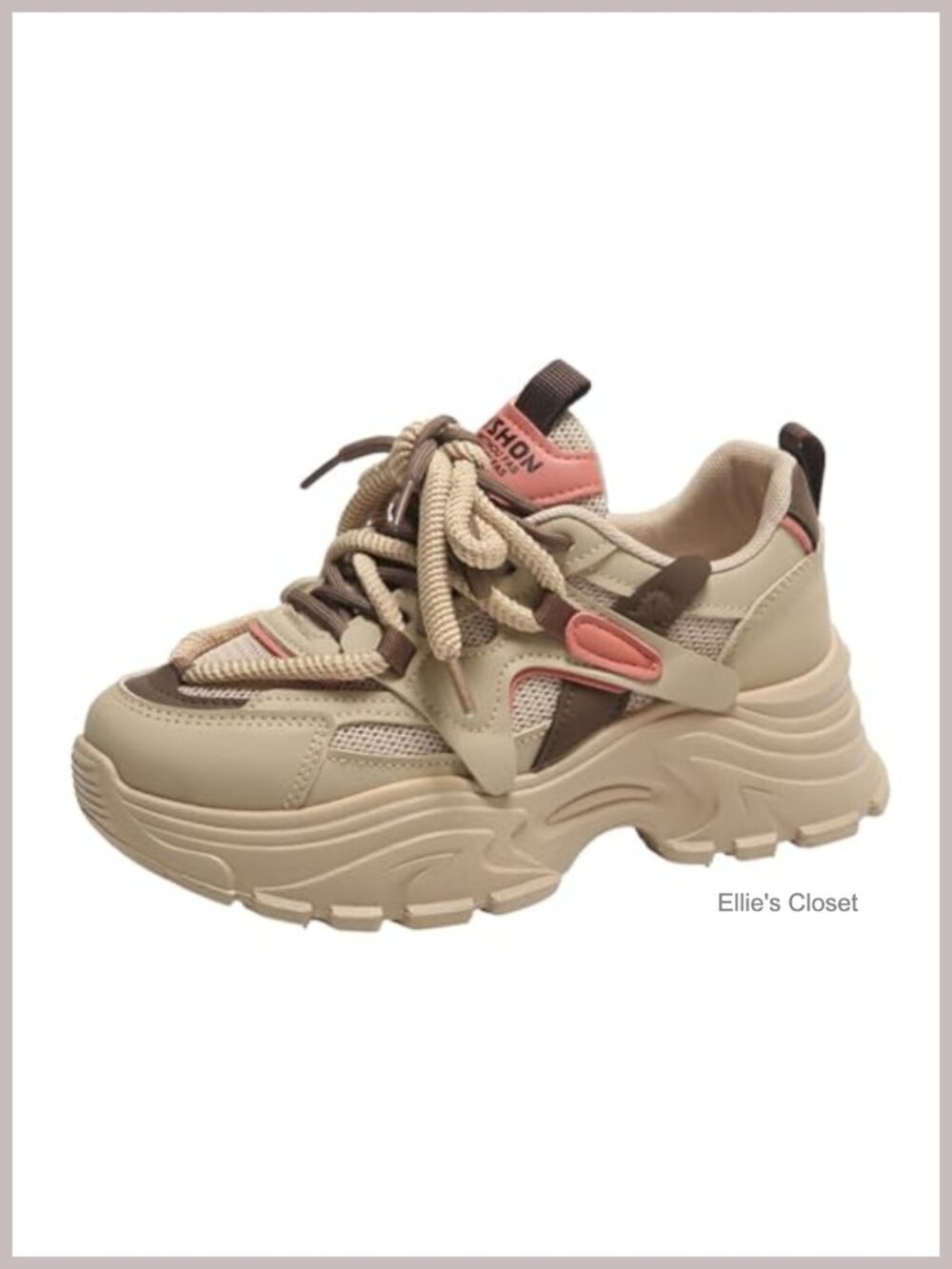 Women's Platform Walking Sneakers - Breathable Mesh Lace Up Athletic Shoes